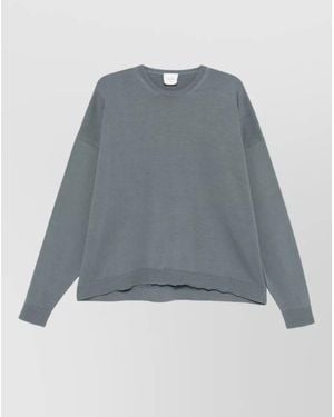 Alysi Knit Crew Neck Sweater Dropped Shoulders - Blue