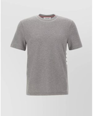 Thom Browne Cotton Piqué 4-Bar Short-Sleeve T-Shirt - Grey