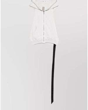 Rick Owens Cyclops Sleeveless Knit Hooded Top - White