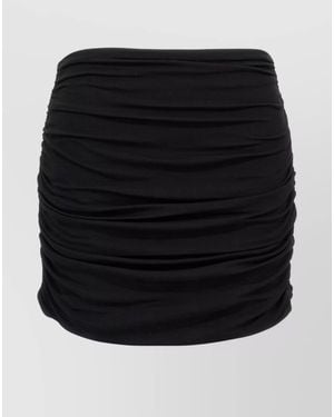 Tory Burch Ruched High-Rise Stretch-Jersey Mini Skirt - Black