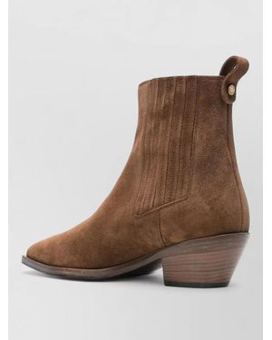 Roberto Festa Ankle Boots Elastic Sides Pointed Toe Pull Tab - Brown