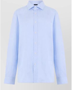 BOSS Striped Cotton Shirt - Blue