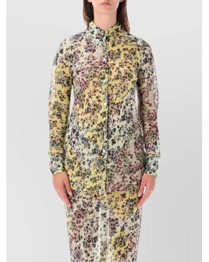 Dries Van Noten Floral-Print Midi Shirt Dress - Multicolor
