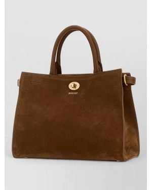 Burberry Suede Cotswolds Small Shoulder Handbag - Brown