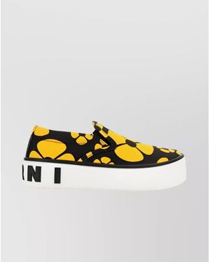 Marni Floral Print Canvas Slip-On Trainers - Yellow