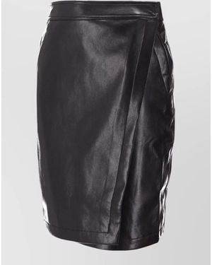 Anine Bing Alanis Wrap Skirt High Waist Recycled Leather - Gray