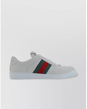 Gucci Leather Low-Top Sneakers - White