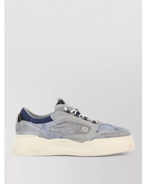 Fendi Denim Low-Top Trainers - Multicolour