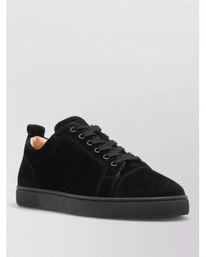 Christian Louboutin Louis Junior Leather Lace Up Sneakers - Black