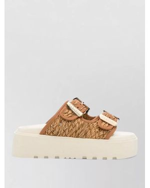 Casadei Woven Platform Sandals - Natural