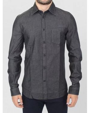 Ermanno Scervino Collared Cotton Stretch Shirt Casual Style - Grey