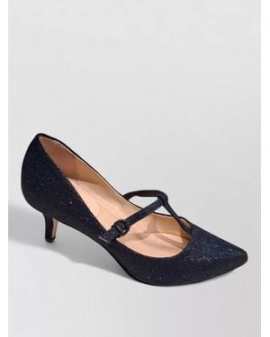 LA ROSE Kitten Heel Pumps - Blue