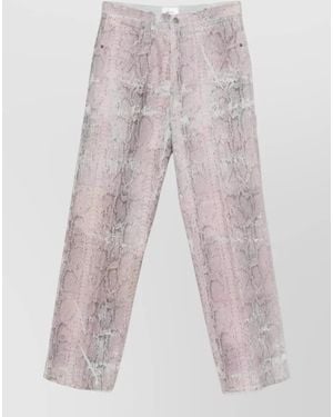 Haikure Snakeskin-Print Wide-Leg Jeans - Multicolour