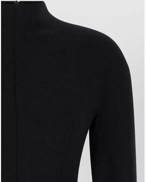 Sportmax High-Neck Long-Sleeve Mini Dress - Black
