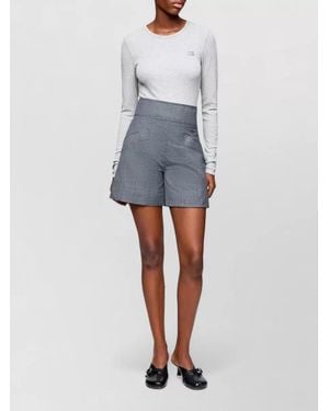 Ganni Wool Tailored Shorts - Gray