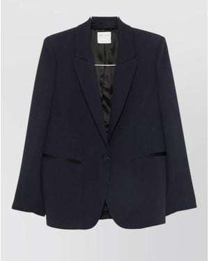 forte_forte Single Breasted Tailored Blazer Jacket - Blue