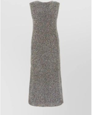 Jil Sander Sleeveless Crew-Neck Midi Dress - Grey