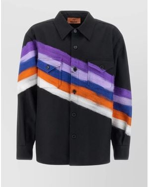 Missoni Wool Blend Oversize Shirt - Blue