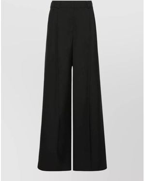 Weekend by Maxmara Wide Leg Pants Belt Loops Pockets - Black