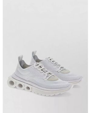 Ferragamo Nylon Low-Top Sneakers - White