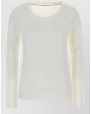 The Row Kato Cotton Long Sleeve Round Neck T-Shirt - White