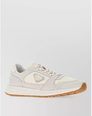 Prada Suede Leather Low-Top Sneakers - White