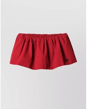 Miu Miu Poplin Mini Flared Skirt With Side Pockets