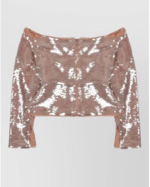 Self-Portrait Sequined Sleeveless Blouse - Pink