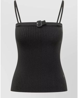 Courreges Ribbed Tank Top - Black