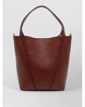Chloé Spin Small Leather Bucket Bag Shoulder - Red