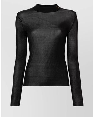 Saint Laurent Ribbed Knit Jumper Cassandre - Black