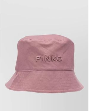 Pinko Wide Brim Hat Featuring Stitched Detailing - Pink