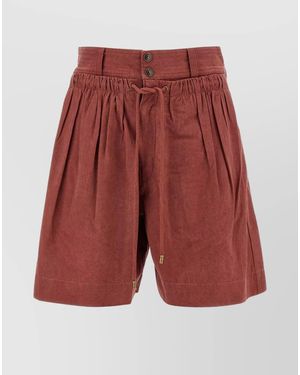 Isabel Marant Cotton Wide-Leg Knee-Length Shorts - Red