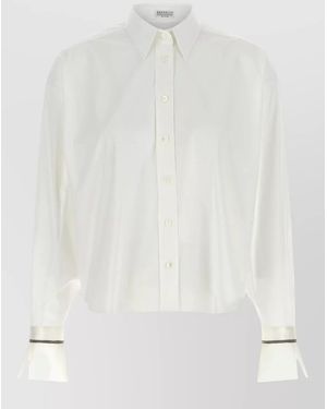 Brunello Cucinelli Cotton-Blend Relaxed-Fit Shirt - White