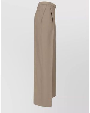 Lardini Straight Trousers Back Pockets Pleated Design - White