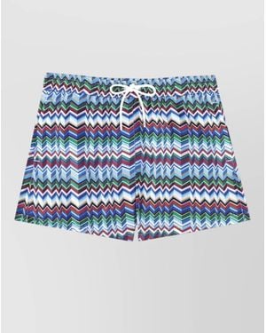 Missoni Shorts Elastic Waistband Adjustable Drawstring - Blue