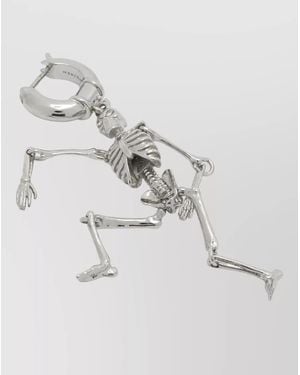 McQueen Skeleton Design Polished Finish Statement Earrings - Grey
