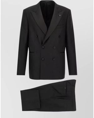 Tagliatore Bruce Tuxedo Tailored Coat Pants Set - Black