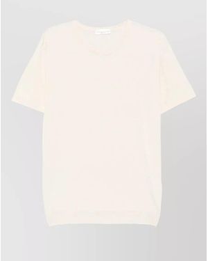 Roberto Collina Silk Knit T Shirt Short Sleeves Crewneck - Natural