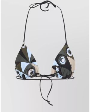 PUCCI Polyamide Triangle Bikini Top Geometric Pattern - Multicolour