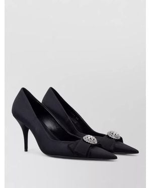 Balenciaga Palazzo Pump Viscose Silk Ribbon Rhinestone - Blue
