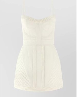 Zimmermann Rebellion Structured Bodice Quilted Panel Dress - White