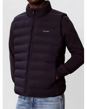 Calvin Klein Classic Lightweight Nylon Channel Vest - Blue