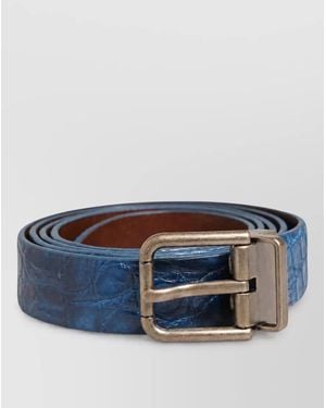 Dolce & Gabbana Caiman Leather Belt - Blue