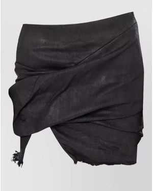 Rick Owens Asymmetric Draped Mini Skirt Drkshdw - Black