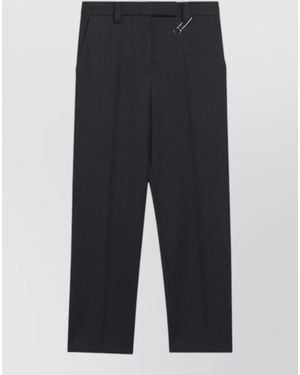 Prada Tailored Pants Straight Leg Belt Loops - Blue