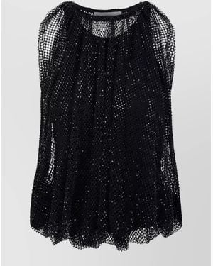 Sportmax Sleeveless Mesh Top - Black