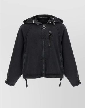 NAMACHEKO Midia Hooded Coat Adjustable Cuffs Snaps - Black