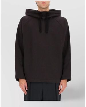 Lemaire Hooded Relaxed Fit Knit Jumper - Black