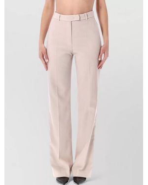 Frankie Shop Lenora Tailored Trousers Front Crease Belt Loops - Pink